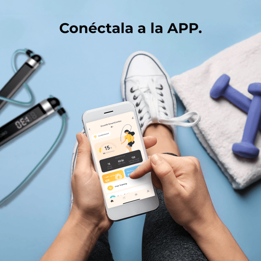 Cecotec Corda de saltar inteligente, compacta e ajustável para saltar em espaços apertados com app e contador. 30 cm vs 3 m. Ecrã LED. Cecotec Corda de saltar inteligente, compacta e ajustável para saltar em espaços apertados com app e contador. 30 cm vs 3 m. Ecrã LED.