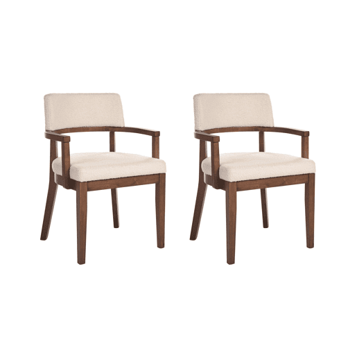 Conjunto de 2 cadeiras de jantar DALBO Bouclé Castanho escuro