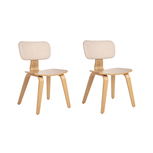 Conjunto de 2 cadeiras de jantar LUCINDA Madeira Castanho claro