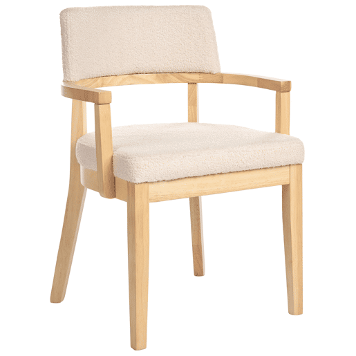 Conjunto de 2 cadeiras de jantar DALBO Bouclé Castanho claro