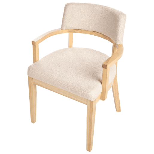 Conjunto de 2 cadeiras de jantar DALBO Bouclé Castanho claro