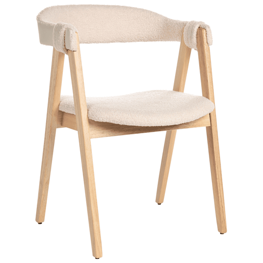 Conjunto de 2 cadeiras de jantar DAY Bouclé Castanho claro