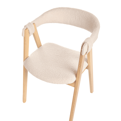 Conjunto de 2 cadeiras de jantar DAY Bouclé Castanho claro