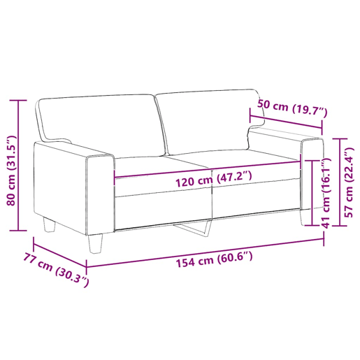 vidaXL Sofá de 2 lugares 120 cm couro artificial preto