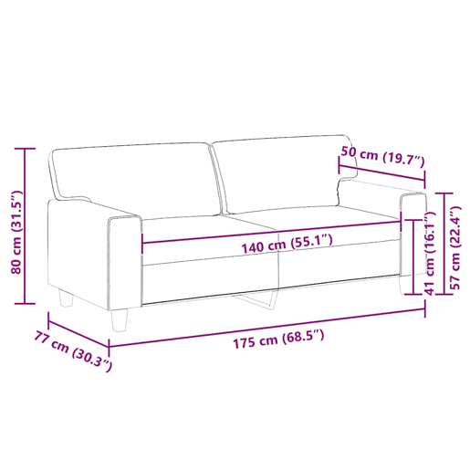 vidaXL Sofá de 2 lugares 140 cm couro artificial cinza vidaXL Sofá de 2 lugares 140 cm couro artificial cinza