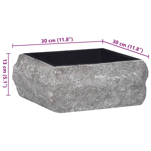 vidaXL Lavatório 30x30x13 cm mármore preto