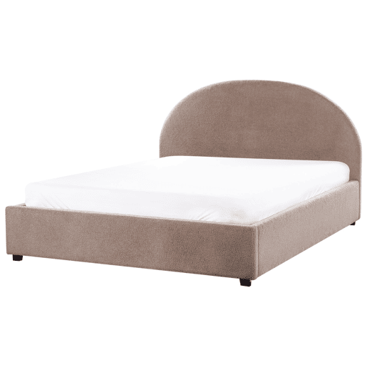 Cama baú Bouclé VAUCLUSE 160 x 200 cm Taupe