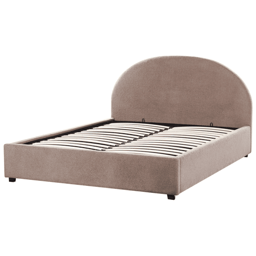 Cama baú Bouclé VAUCLUSE 160 x 200 cm Taupe