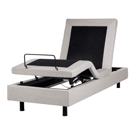 Cama ajustável sem cabeceira Tecido DUKE 80 x 200 cm Creme