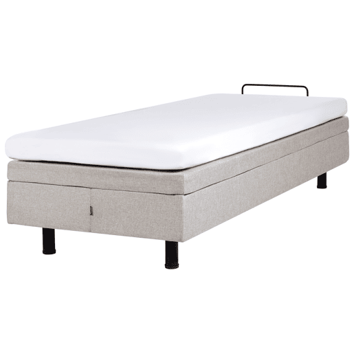 Cama ajustável sem cabeceira Tecido DUKE 80 x 200 cm Creme