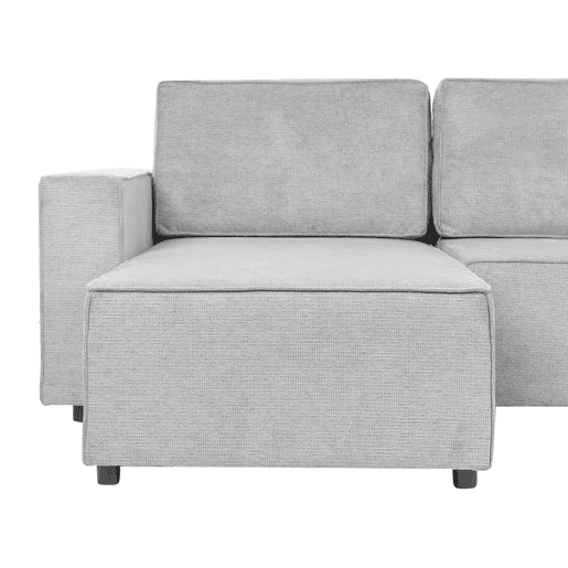 Sofá-cama em U VATNE Tecido Cinzento claro com arrumação 4 lugares