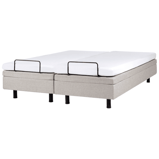 Cama ajustável sem cabeceira Tecido DUKE 160 x 200 cm Creme
