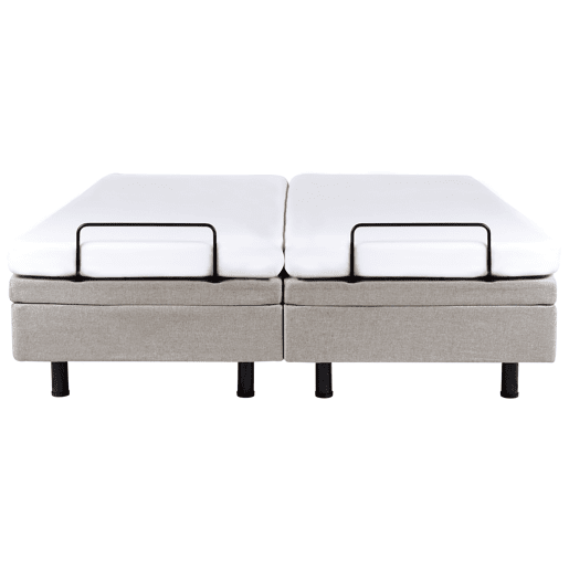 Cama ajustável sem cabeceira Tecido DUKE 160 x 200 cm Creme
