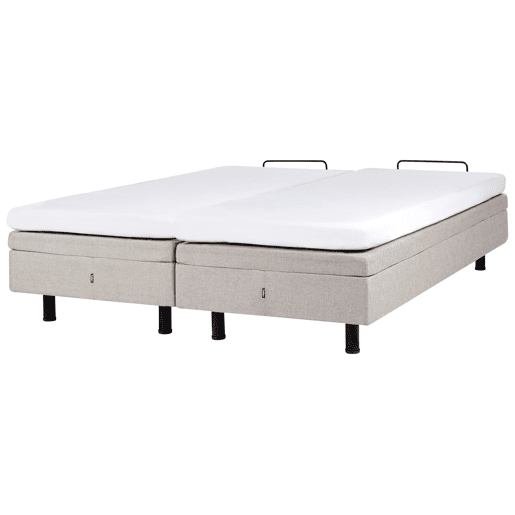 Cama ajustável sem cabeceira Tecido DUKE 160 x 200 cm Creme