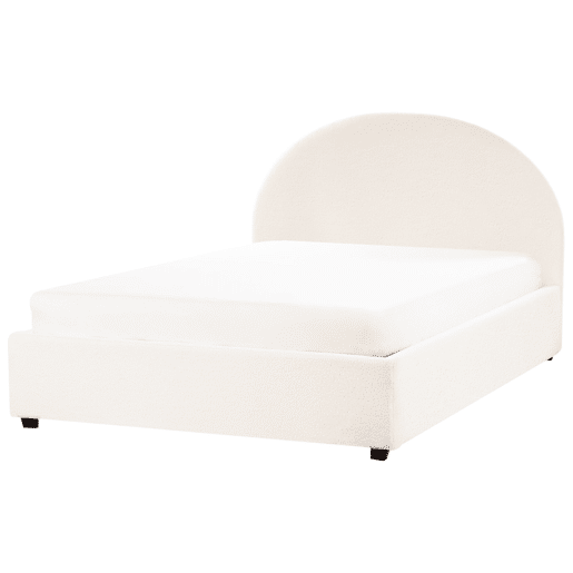 Cama baú Bouclé VAUCLUSE 140 x 200 cm Branco creme