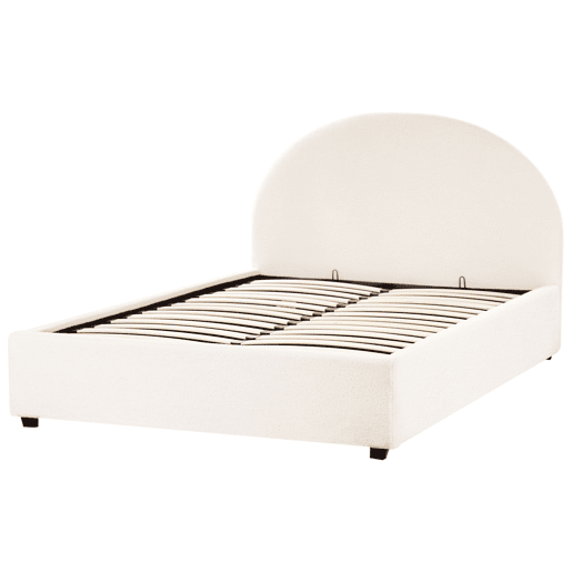 Cama baú Bouclé VAUCLUSE 140 x 200 cm Branco creme