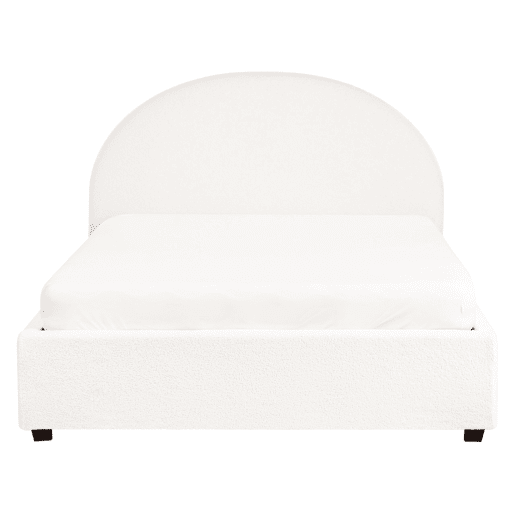 Cama baú Bouclé VAUCLUSE 140 x 200 cm Branco creme