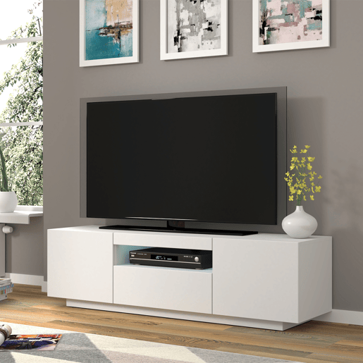 Móvel de parede para TV LED Aurus Branco com 3 portas 150 cm