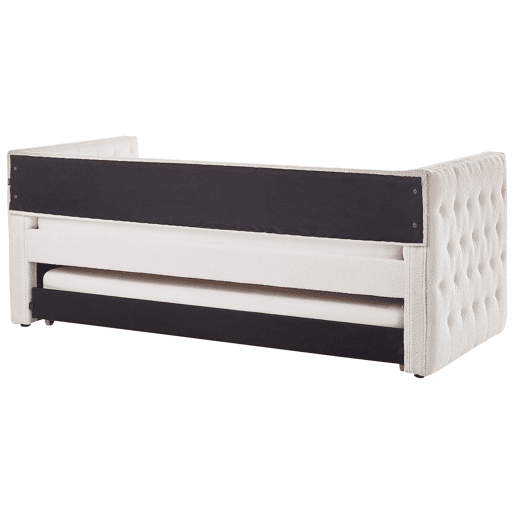Cama gavetão Bouclé GASSIN 90 x 200 cm Branco creme