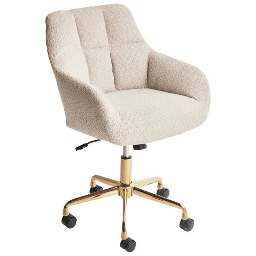 Cadeira de escritório PALMDALE Bouclé Creme