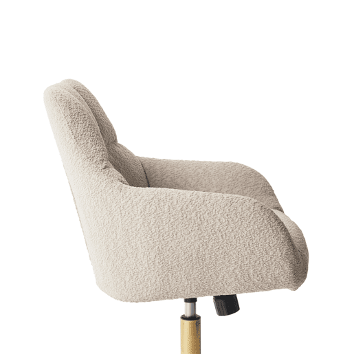 Cadeira de escritório PALMDALE Bouclé Creme