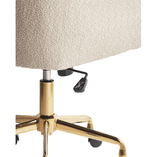 Cadeira de escritório PALMDALE Bouclé Creme