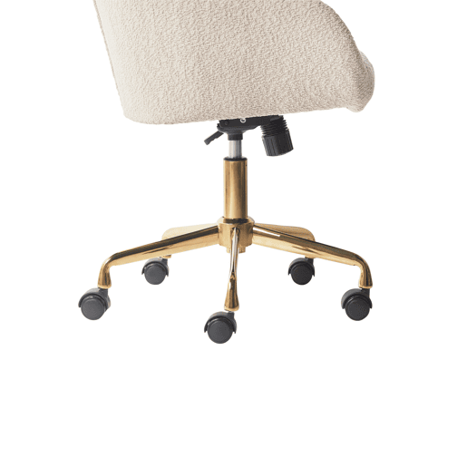 Cadeira de escritório PALMDALE Bouclé Creme