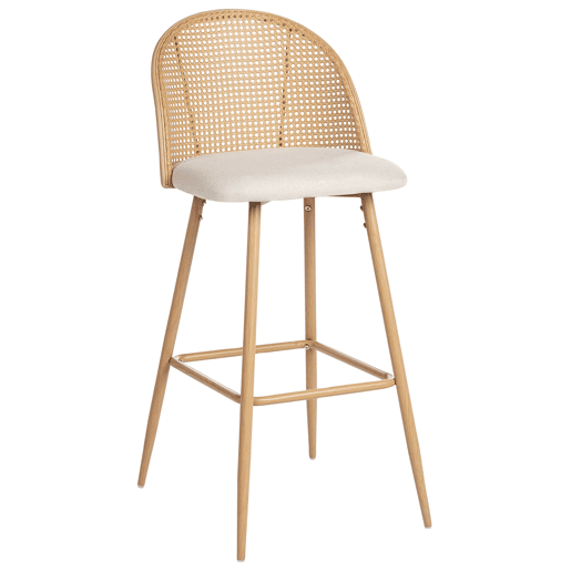 Conjunto de 2 bancos de bar CORNELL Metal Castanho claro