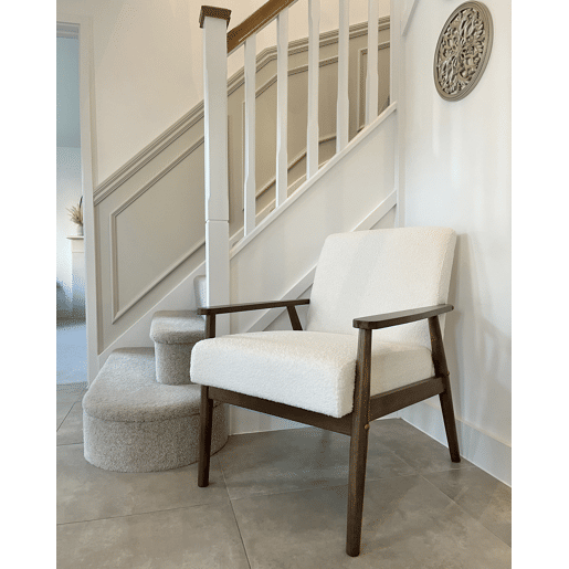 Poltrona ESRUM Bouclé Branco creme