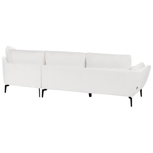 Sofá KANSSELI Bouclé Branco 3 lugares Sofá KANSSELI Bouclé Branco 3 lugares