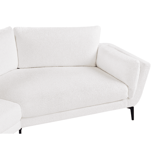 Sofá KANSSELI Bouclé Branco 3 lugares Sofá KANSSELI Bouclé Branco 3 lugares