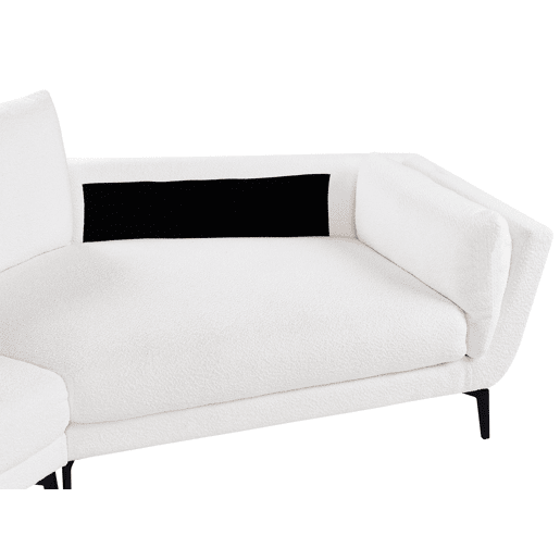 Sofá KANSSELI Bouclé Branco 3 lugares Sofá KANSSELI Bouclé Branco 3 lugares