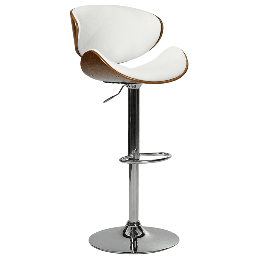 Conjunto de 2 bancos de bar ROTTERDAM Pele sintética Branco