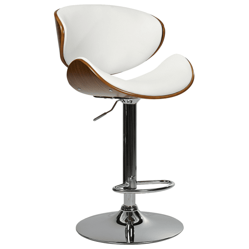 Conjunto de 2 bancos de bar ROTTERDAM Pele sintética Branco
