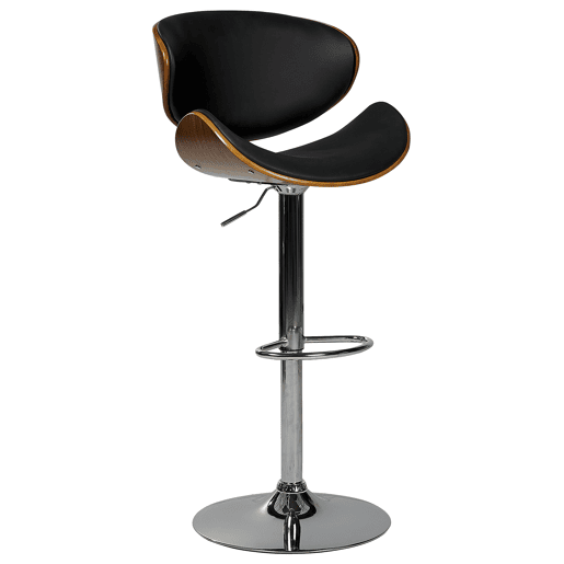 Conjunto de 2 bancos de bar ROTTERDAM Pele sintética Preto