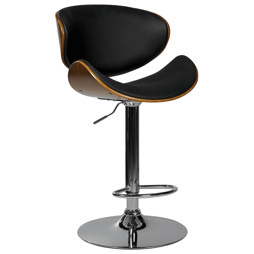 Conjunto de 2 bancos de bar ROTTERDAM Pele sintética Preto