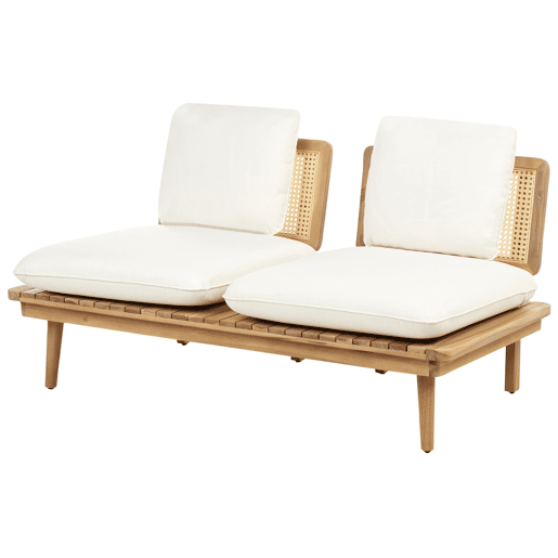 Conjunto de jardim com mesa 4 lugares ACCADIA Madeira de Acácia certificada Creme claro