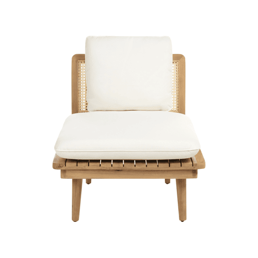 Conjunto de jardim com mesa 4 lugares ACCADIA Madeira de Acácia certificada Creme claro