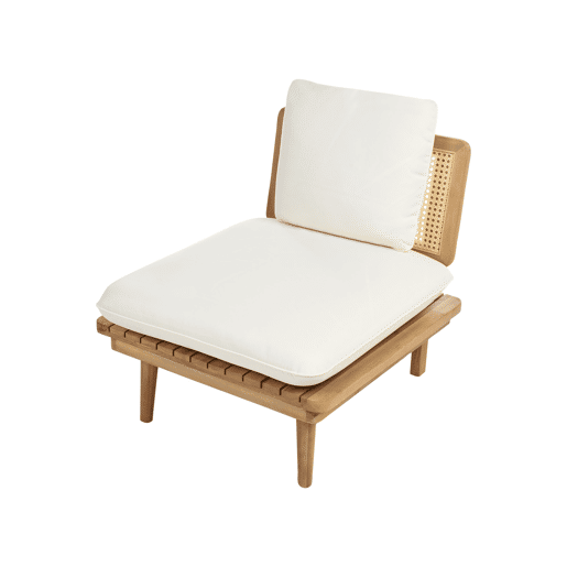 Conjunto de jardim com mesa 4 lugares ACCADIA Madeira de Acácia certificada Creme claro