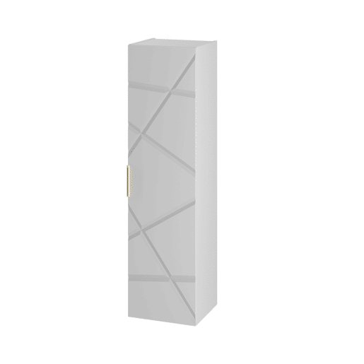Conjunto móvel lavatório duplo 140cm 2 nichos coluna Aurora Branco e Madeira