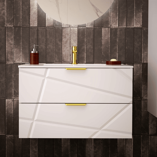 Móvel lavatório simples embutido 80cm Aurora Branco Móvel lavatório simples embutido 80cm Aurora Branco
