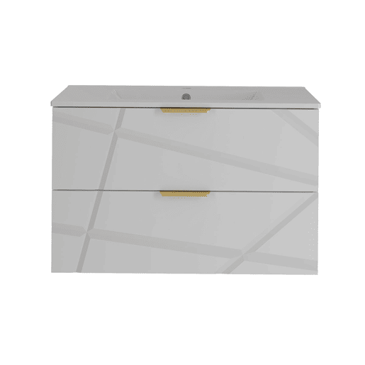 Móvel lavatório simples embutido 80cm Aurora Branco Móvel lavatório simples embutido 80cm Aurora Branco