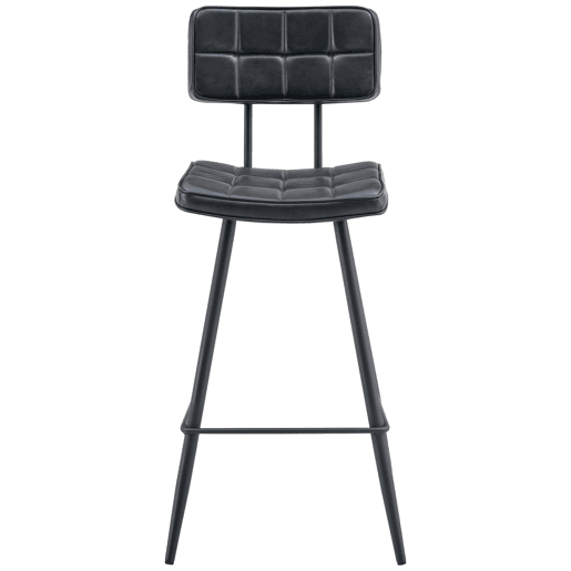 Conjunto de 2 bancos de bar FERNAND em imitação de pele preta