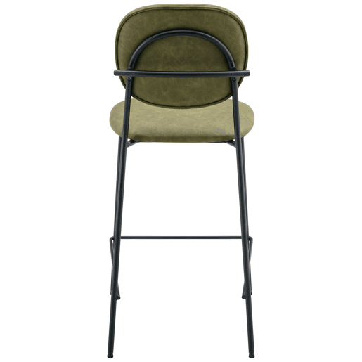 Conjunto de 2 bancos de bar em imitação de verde EDMOND