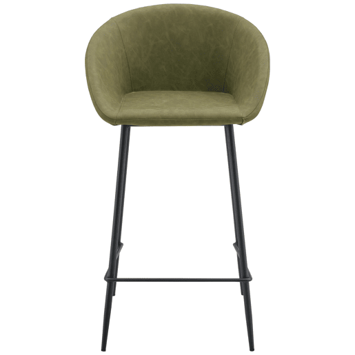 Conjunto de 2 bancos de bar em imitação de verde ACHILLE