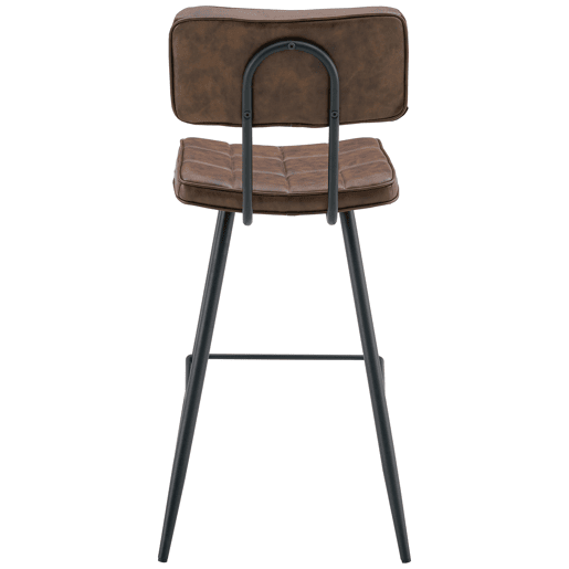 Conjunto de 2 bancos de bar FERNAND em imitação de pele castanha