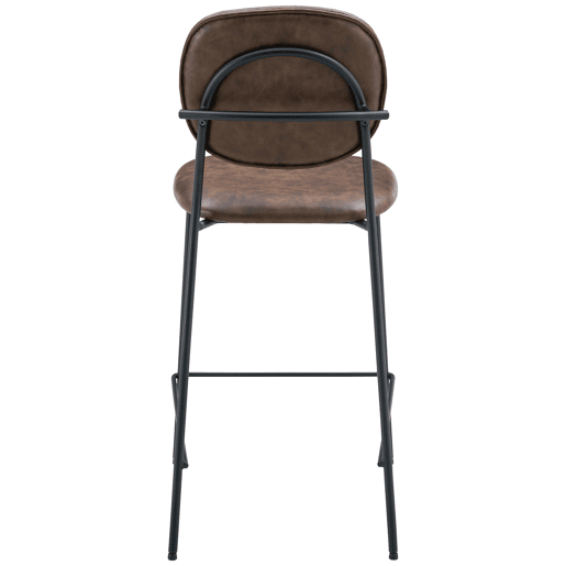 Conjunto de 2 bancos de bar EDMOND em imitação de pele castanha