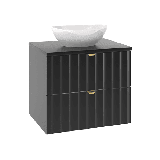 Móvel de toucador simples 60cm com coluna Lexa Preto