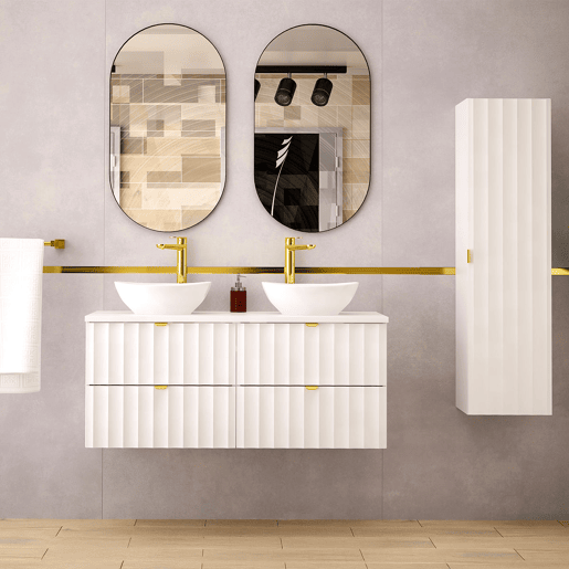Móvel de lavatório duplo 120cm Lexa White Móvel de lavatório duplo 120cm Lexa White