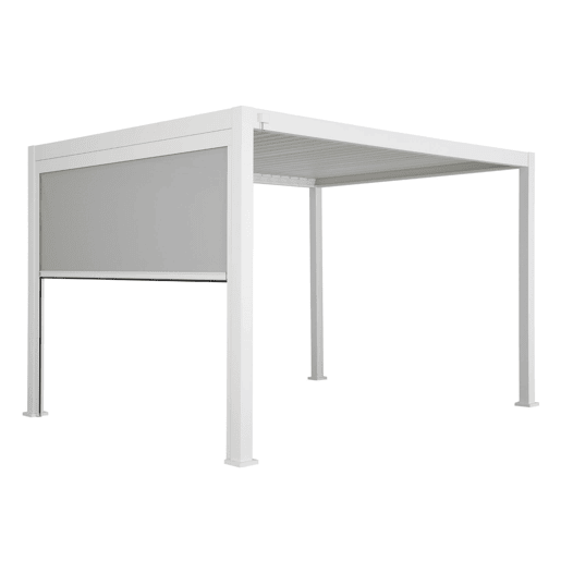 Pérgola bioclimática 3x4m Triomphe e 3m toldo, Triomphe 3x4m + acessório, Branco, 400x300x250 cm Pérgola bioclimática 3x4m Triomphe e 3m toldo, Triomphe 3x4m + acessório, Branco, 400x300x250 cm